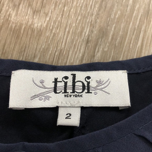 Tibi navy silk Alba loom sleeve dress sz 2 - Picture 3 of 6